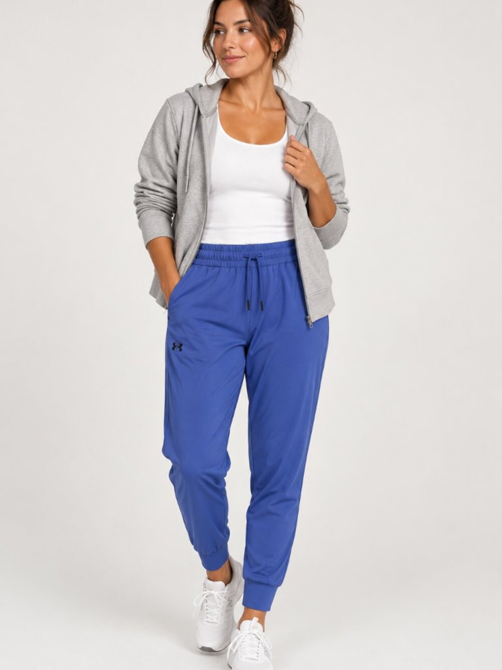 Under Armour Blue Jogger Pants Size M Athletic Drawstring Stretch Activewear
